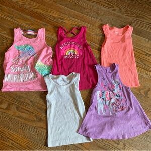 Girls Lot of 5 Assorted Tank Tops Wonder Nation Size 4-5 XS